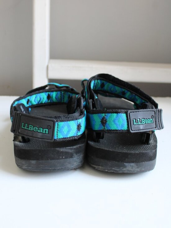 LL Bean Merrell Air Cushion Blue Green Outdoor Velcro Straps Sandals Mens sz 10 main image 6